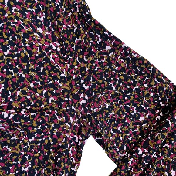 & Other Stories Sz 8 Micro Floral Midi Shirt Dress Moody Floral Print Button-up - Picture 12 of 16